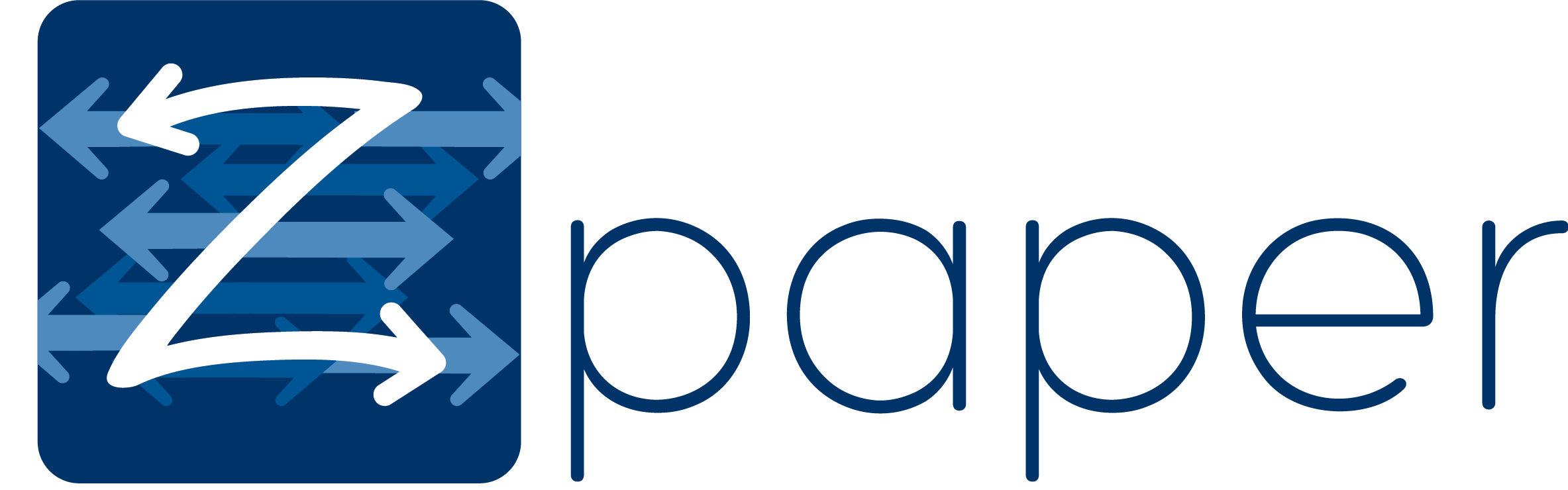 Logo of zPaper with a white 